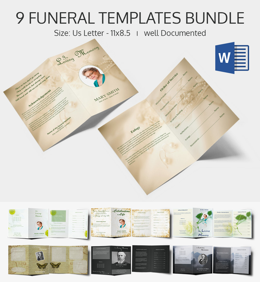 Funeral Program Template 30+ Download Free Documents in PDF , Word