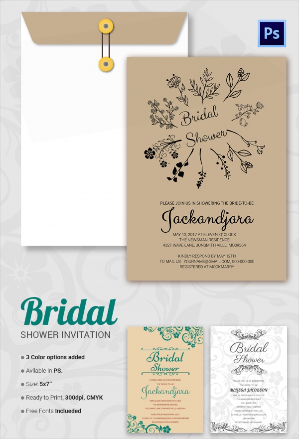 Sample Bridal Shower Invitation Template 25+ Documents