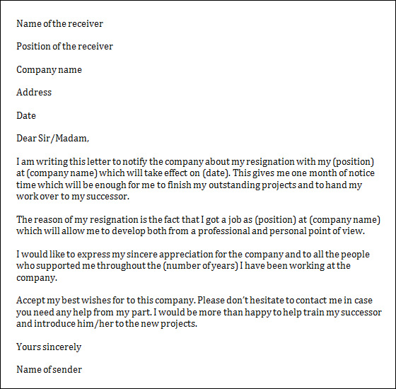 sample job resignation letter 14 free documents in word