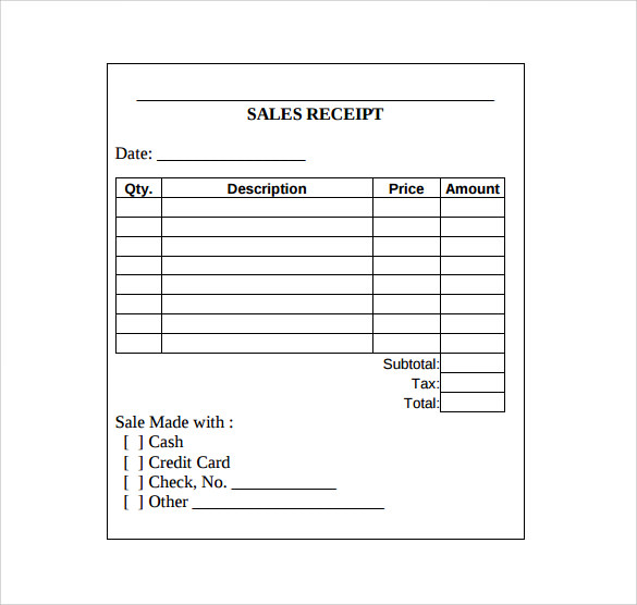 Sales Receipt Template  10+ Download Free Documents in Word, PDF