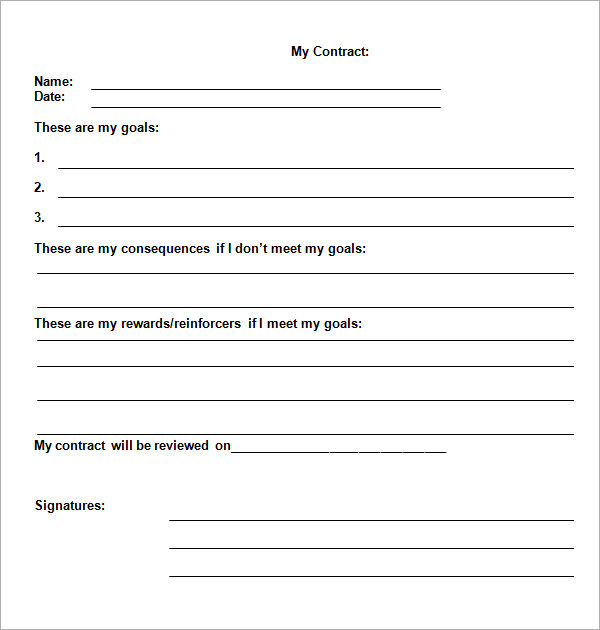 Teen Behavior Contracts 12