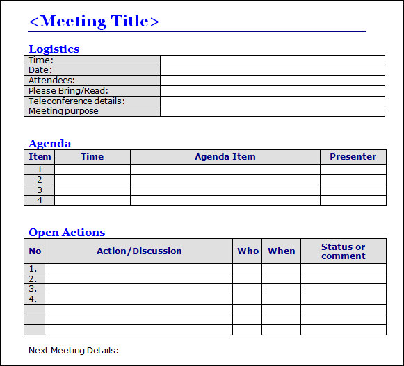 Meeting Minutes Template 16+ Download Free Documents In Word , PDF