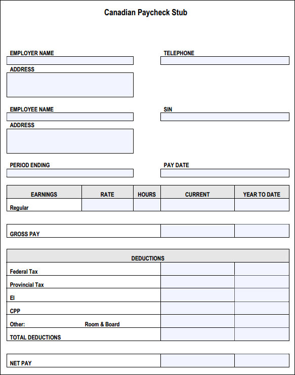 Salary Paycheck Templates Payroll