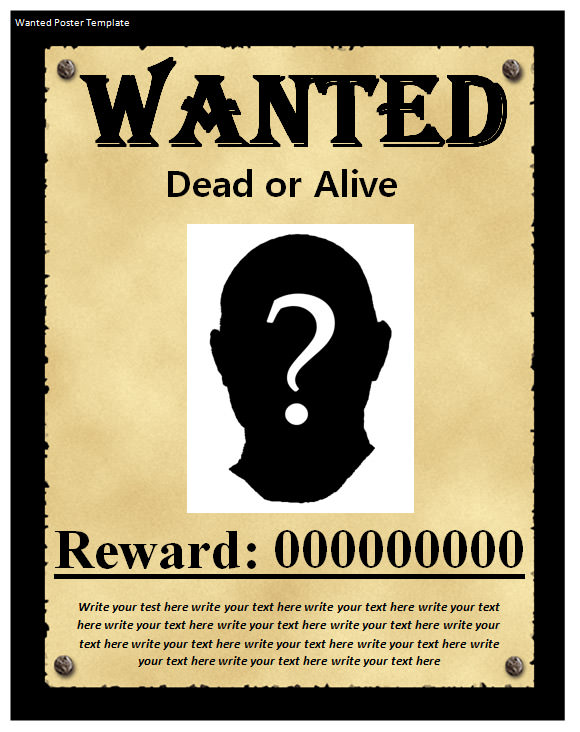 Wanted Poster Template 19+ Download Documents in PSD, PDF , Doc