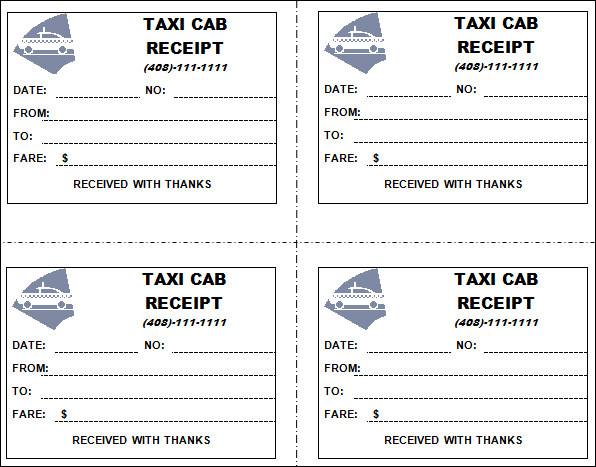 Taxi Receipt Template 11  Free Download for Word PDF