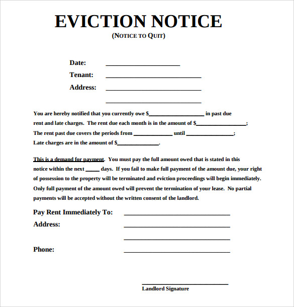 30-60 Day Notice to Vacate Free Eviction Forms, Letter & Templates