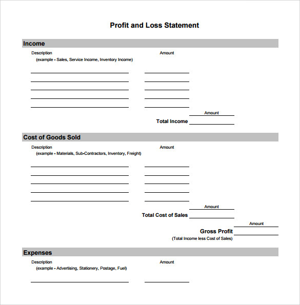 Profit And Loss Statement Template Free Word Templates Vrogue