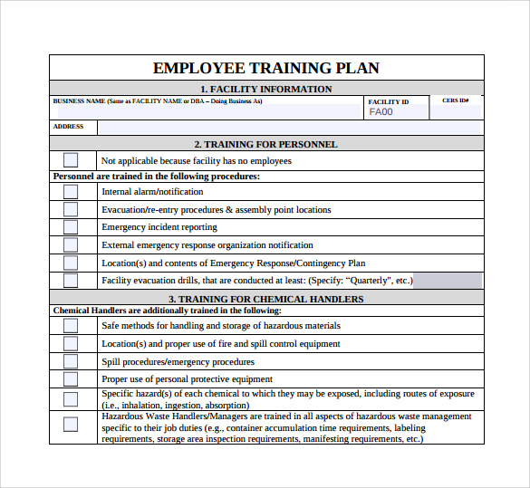 Employee Training Template Free Printable Templates