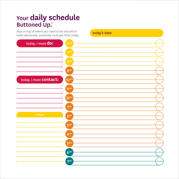 Daily Schedule Template For College Students DriverLayer Search Engine