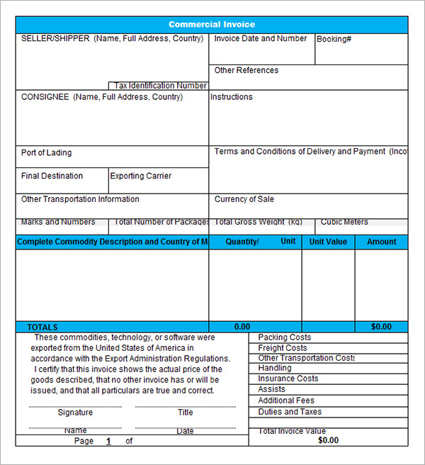 commercial rental invoice template