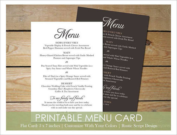 buffet card template