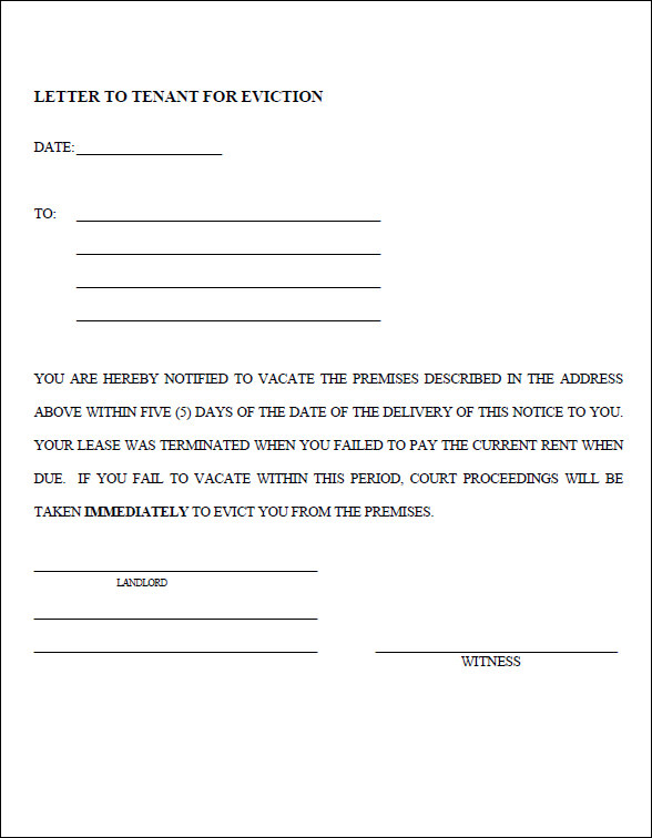 Eviction Notice Letter Template 3176