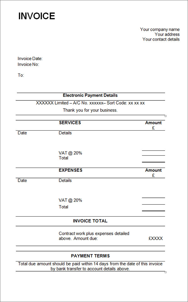 Sample Contractor Invoice Templates - 14+ Free Documents ...