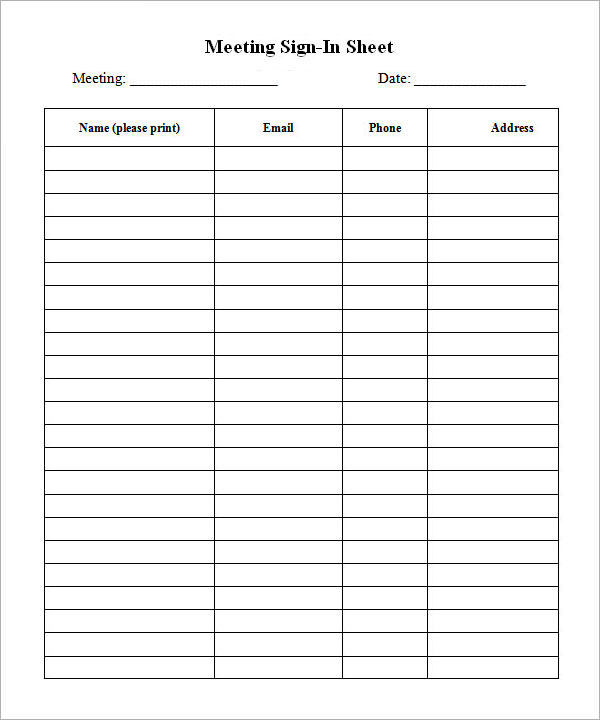 Sign In Sheet Template 21  Download Free Documents in PDF Word Excel