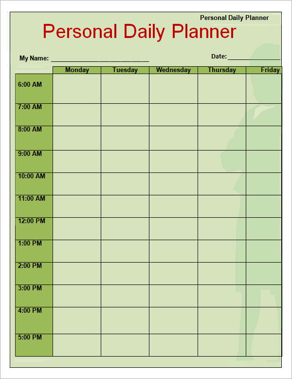 Daily Planner Template 7+ Download Documents in PDF, Word