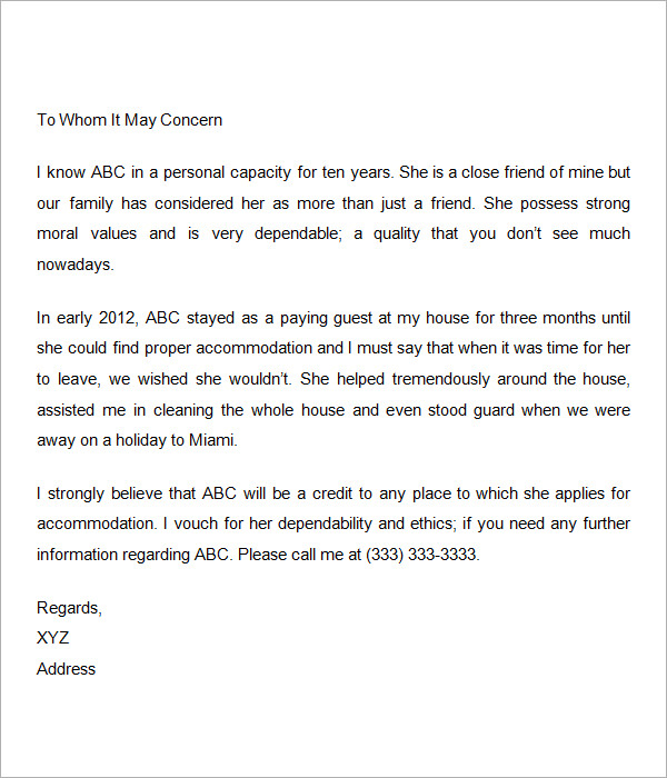 Letter Of Recommendation For Family from images.sampletemplates.com