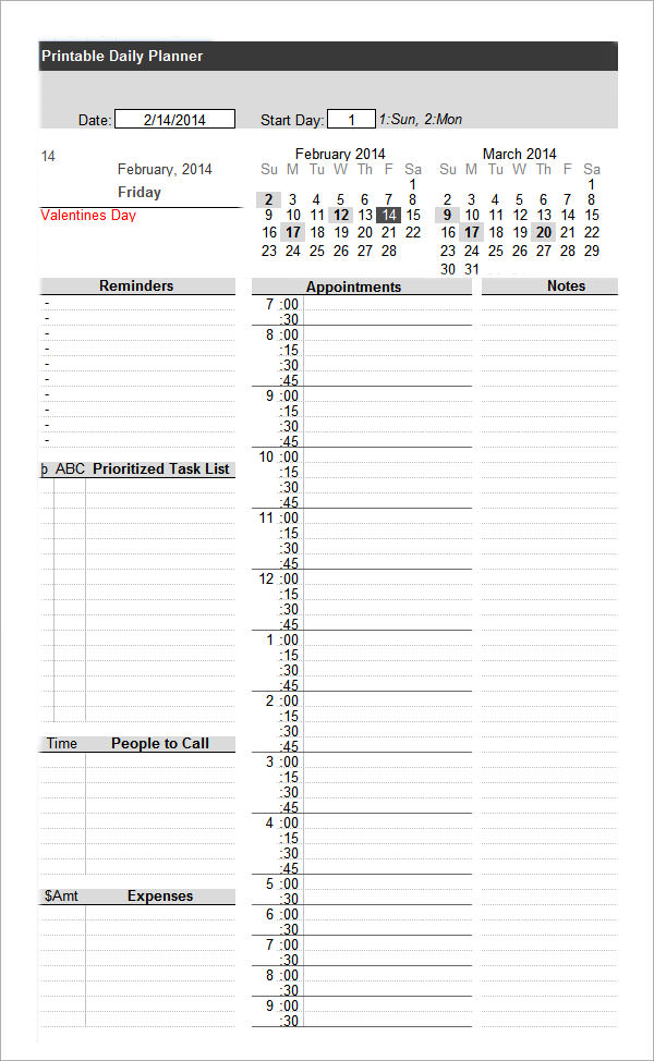 40+ Printable Daily Planner Templates (FREE)