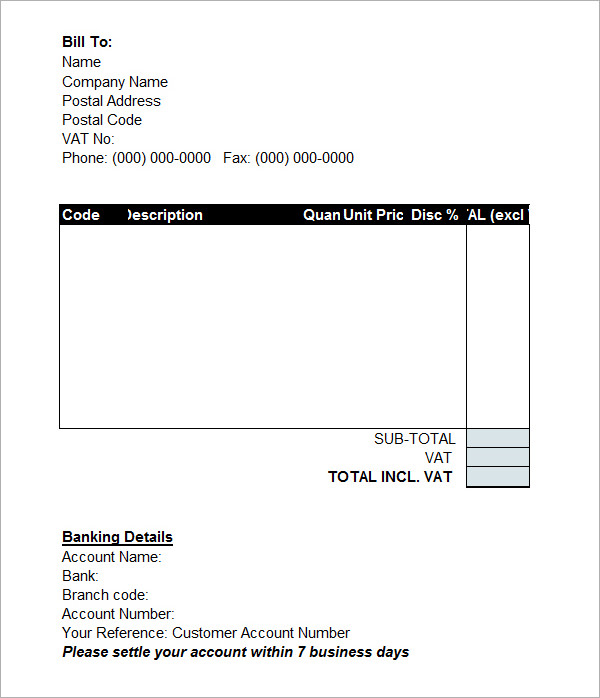 excel proforma invoice template