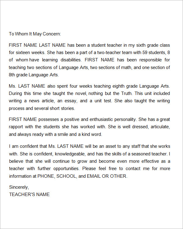 Teacher Of The Year Letter Of Recommendation, What To Say In Letter?
