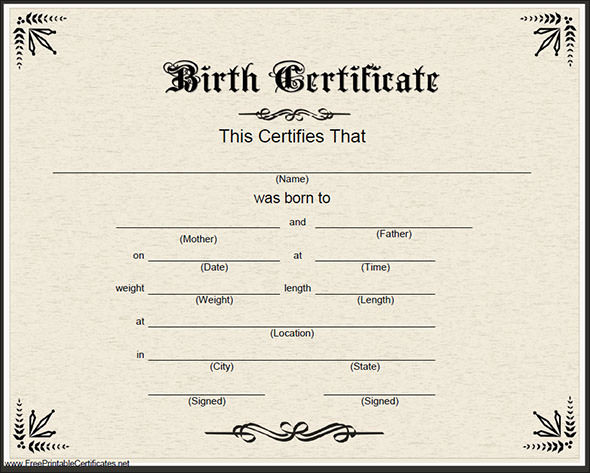 Sample Birth Certificate 11  Free Documents in Word PDF