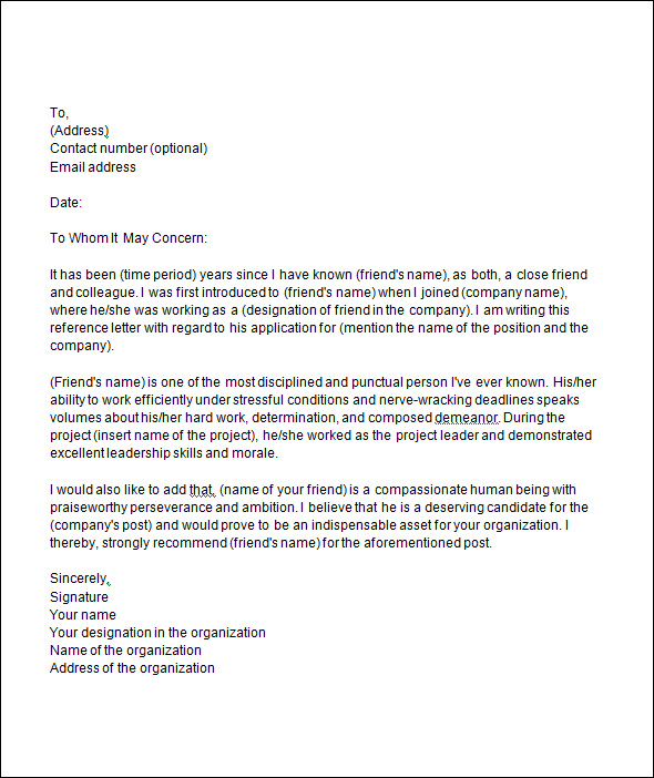 Sample recommendation letter for student for scholarship