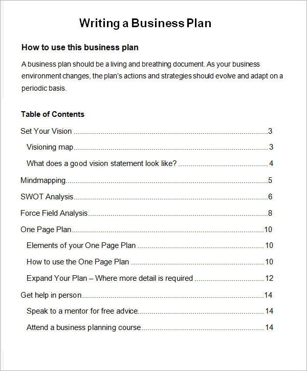 Business Plan Template Pdf Free Download Printable Templates