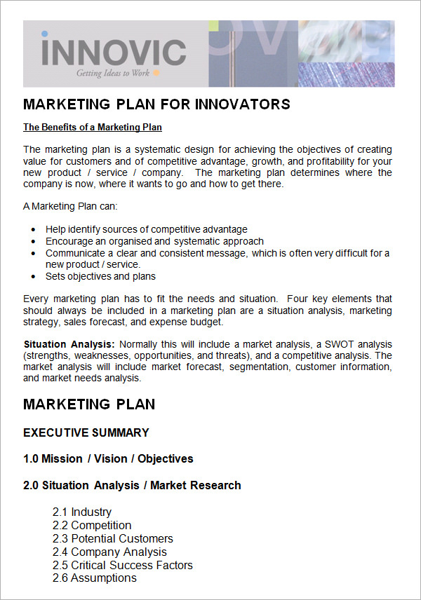 9+ Marketing Plan Templates