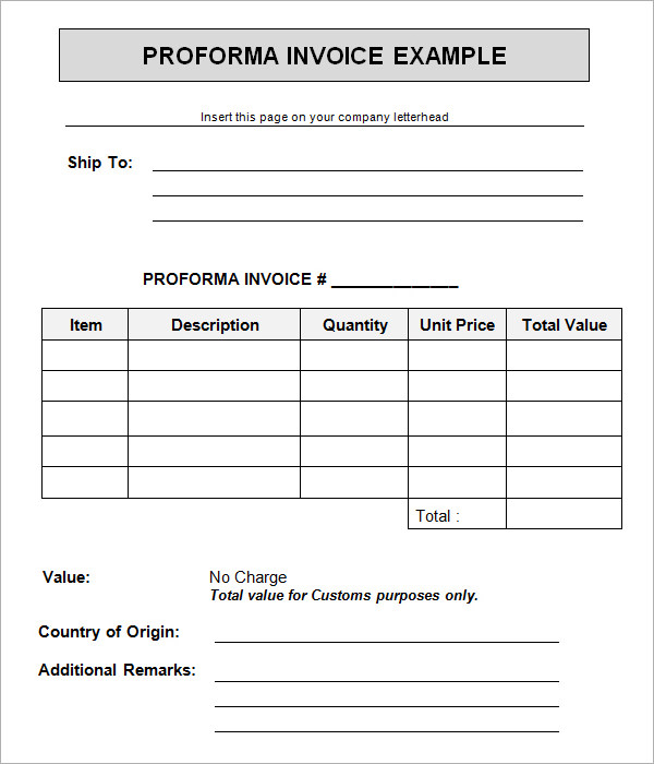 Apa Itu Proforma Invoice Proforma Invoice Template Word Proforma Images