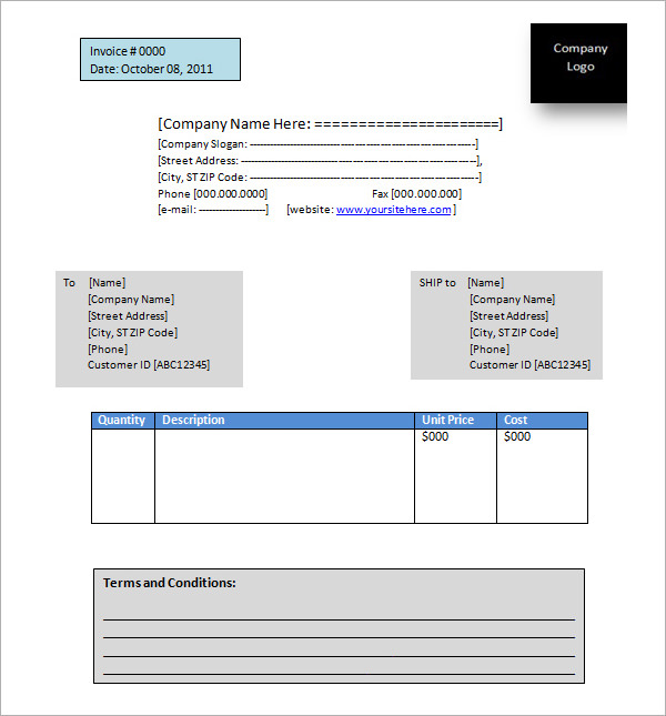 invoice template for word