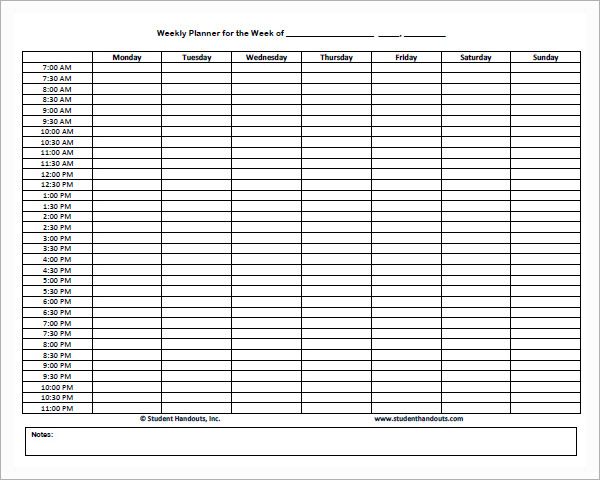 daily schedule example