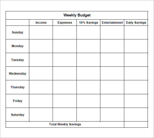 7 Bi Weekly Budget Template