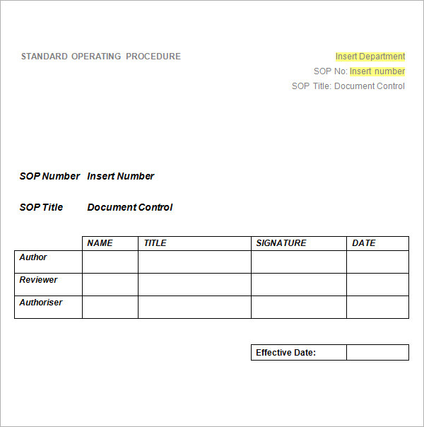 Sample SOP Template 20 Free Documents In Word PDF Excel