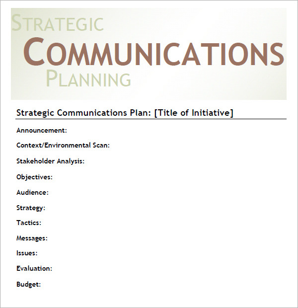 Communication plan example essay