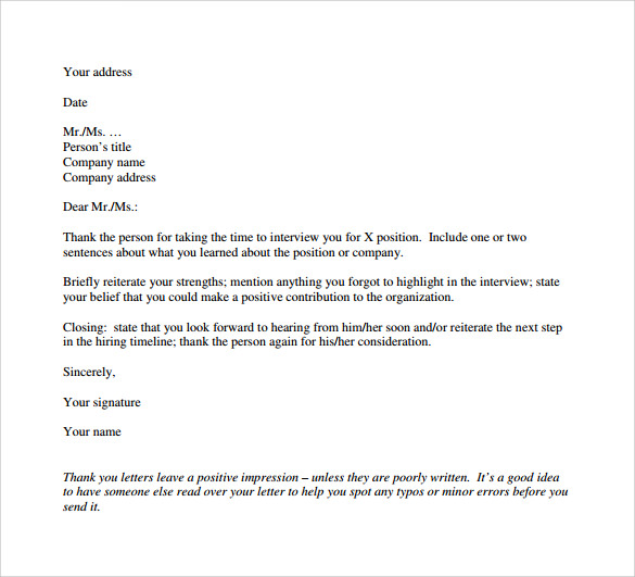 Professional Thank You Letter - 9+ Download Free Documents ...
