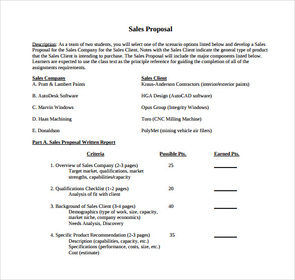 Sales Proposal Templates Examples