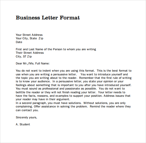 Business Letter Format