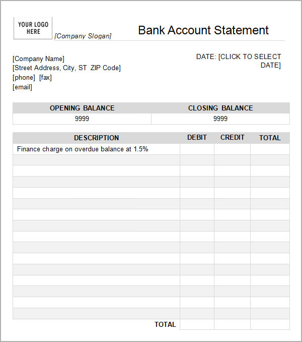 Bank Statement Template 13+ Download Free Documents In PDF, Word, Excel