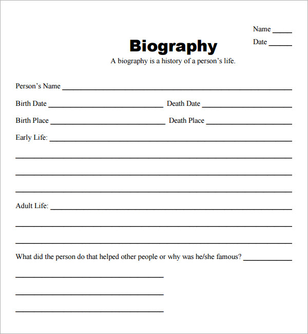 45 Biography Templates & Examples (Personal, Professional)