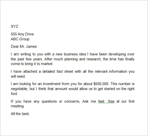 Business proposal letter Samples