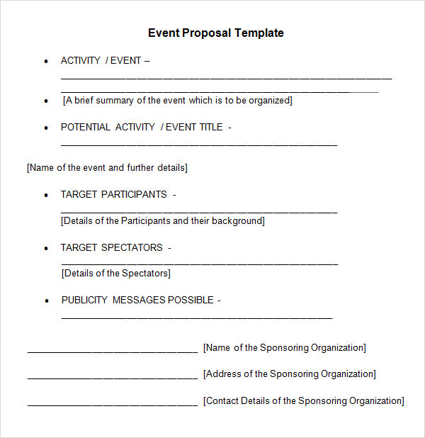 Sample Event Proposal Template 15+ Free Documents in PDF, Word