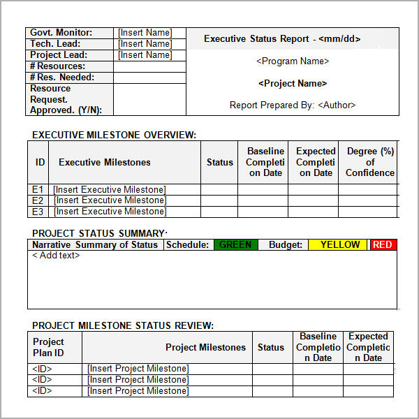 Sample Status Report Template 7+ Free Documents Download in Word, PDF