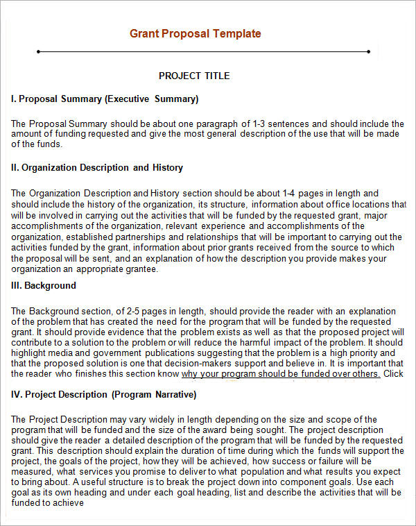 Grant Proposal Template 9  Download Free Documents in PDF Word RTF