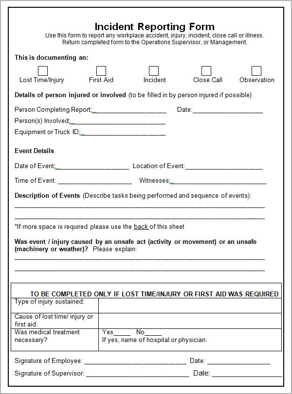 Incident Report Template 15+ Free Download Documents in word, pdf