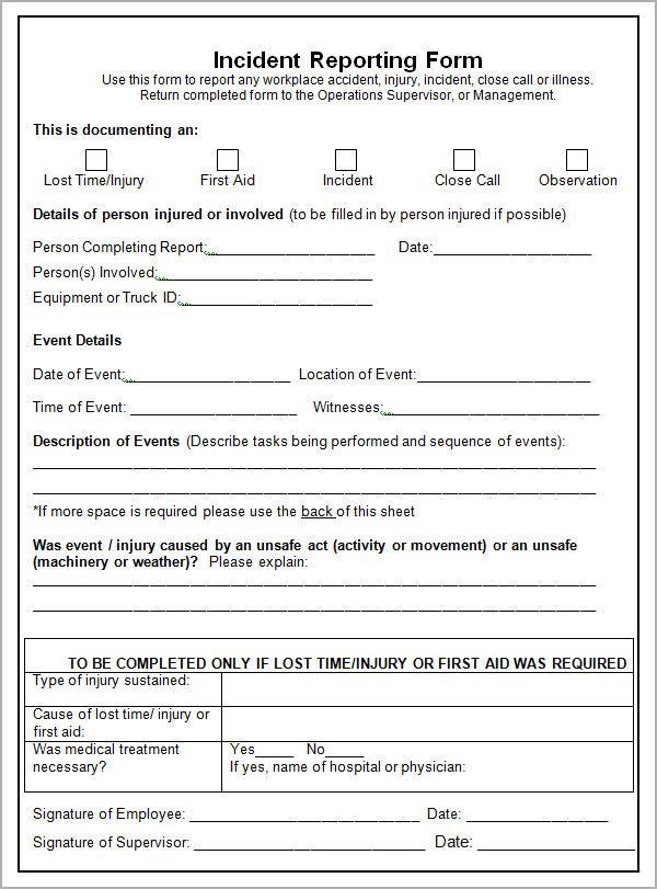 Incident Report Template 15 Free Download Documents In Word Pdf 9084