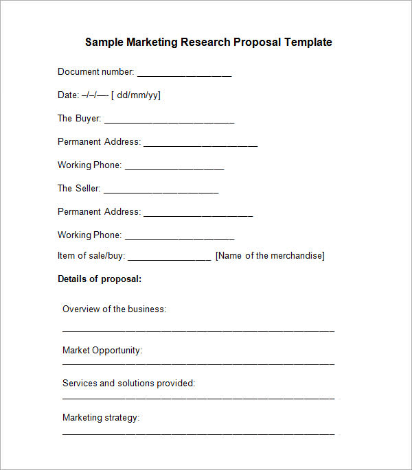 Sales promotion research proposal