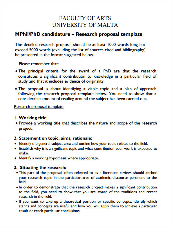 a research proposal format