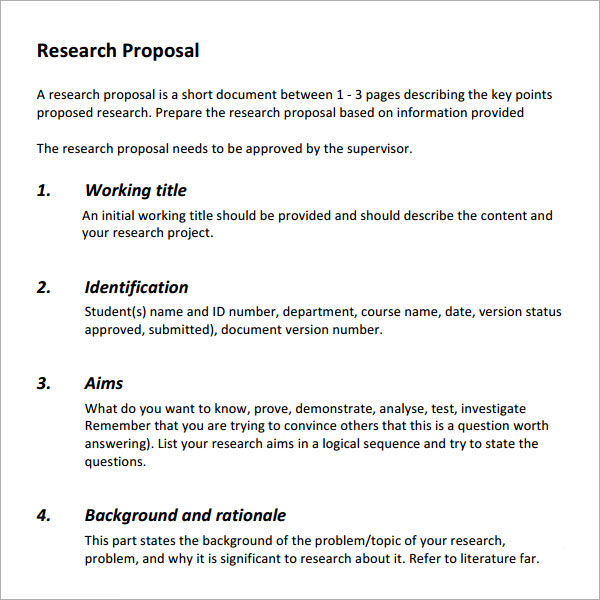 Example of a research proposal outline