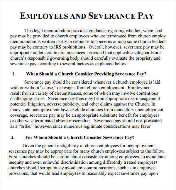 Severance Agreement 6 Free PDF DOC Download Sample Templates