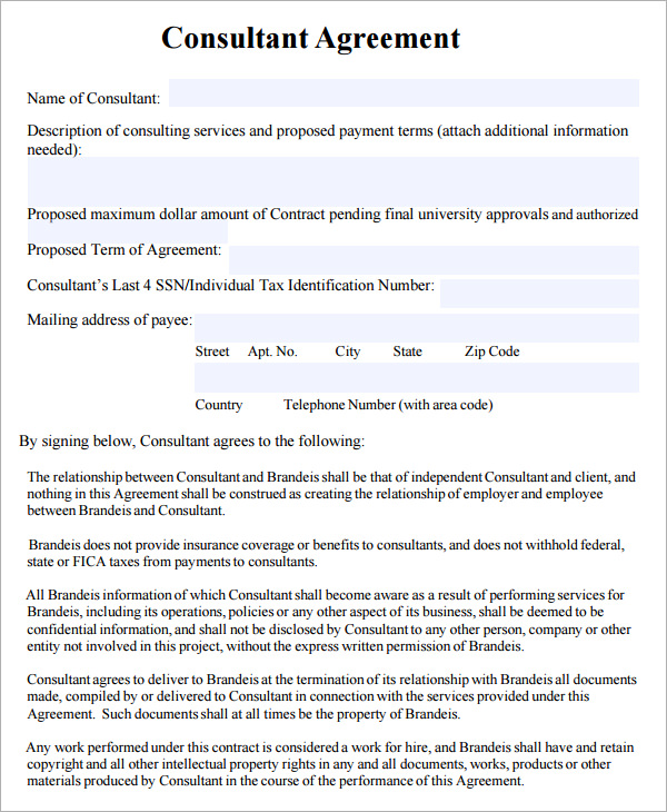 Consulting Agreement 7 Free Pdf , Doc Download