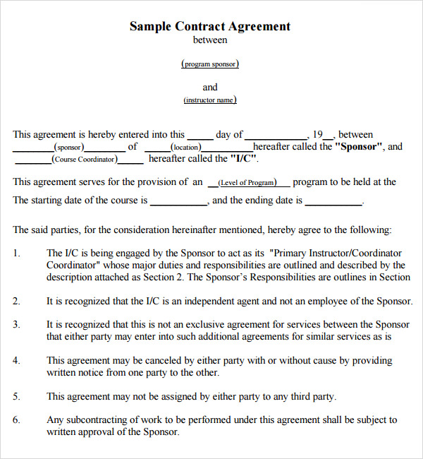 Contract Agreement - 7+ Free PDF , DOC Download